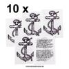 10 x Small AnchorXL Tattoos - Sailor Tattoo - Carnival Pirates Temporary Tattoo view 3
