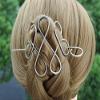 ansulen Celtic Silver Hair Clip Pin, Hair fork Hair Barrette Bun Holder, Scarf Slide Sweater Brooch view 2