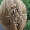 ansulen Celtic Silver Hair Clip Pin, Hair fork Hair Barrette Bun Holder, Scarf Slide Sweater Brooch view 4