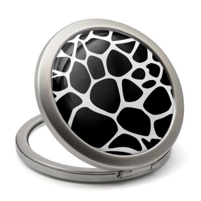 Compact mirror with Animal Design, Stainless Steel, Gift Box included | Pocket magnifying mirror