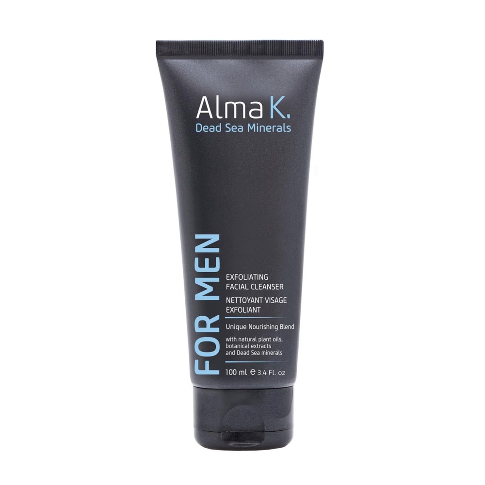 ALMA K Exfoliating Facial Cleanser - Pre-Shave Face Wash for Men - Face Exfoliator - Hydrating Facial Cleanser - 3.4 oz
