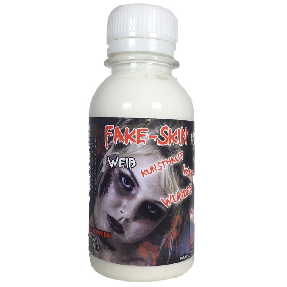 King of Halloween Liquid Latex, Fake Skin, FX Makeup, Halloween Makeup, Zombie, Create Wounds & Scars (100 ml, White)