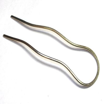 2017 Fashion Silver U Shape Pave hammered Hair Fork Metal Hair Stick Pin Pick,Women Gift