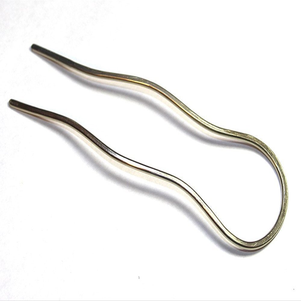 2017 Fashion Silver U Shape Pave hammered Hair Fork Metal Hair Stick Pin Pick,Women Gift