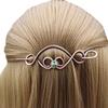 Celtic Hair Clip with Stick, Medium Barrette in Copper Metal Viking Hair Jewelry Handmade Ponytail Thick Shawl Pin view 1