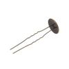 10pcs 20mm brass hair clips,Hairpin Base Setting,U shape Hairpin with bezel,deepness 1.5mm,antique bronze view 2