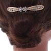 Bridal/Wedding/Prom/Party Gold Tone Clear Austrian Crystal Bow Side Hair Comb - 80mm view 3