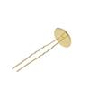 10pcs 16mm U shape Hairpin with bezel,hair clips,Headwear Findings,deepness 1.5mm,18k gold view 2