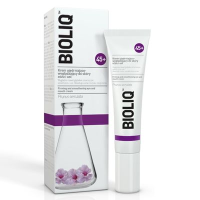 Bioliq - 45+ Firming and Smoothing Eye and Mouth Cream - Reduces Wrinkles, Dark Circles, Fatigue, Cherry Blossom Extract and Hesperidin - 15ml