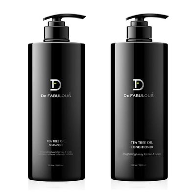 De Fabulous Tea Tree Oil Shampoo & Conditioner Set  Scalp Detox & Hair Revitalization  Deep Cleanse, Hydrate & Add Shine  Sulfate-Free  33.8 fl oz Duo