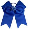 Funny Girl Designs Hanukkah Blue Star of David Glitter 7.5 Inch Hair Bow (Royal Blue Bow with Elastic) view 1