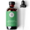 Pure Body Naturals Organic Fractionated Coconut Oil for Skin and Hair, 4 fl oz - Liquid Carrier Oil for Diluting Essential Oils, Hair Growth & Skin Moisturizer view 1