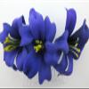 Triple 2" Purple Lily Silk Flower Hair Comb view 2