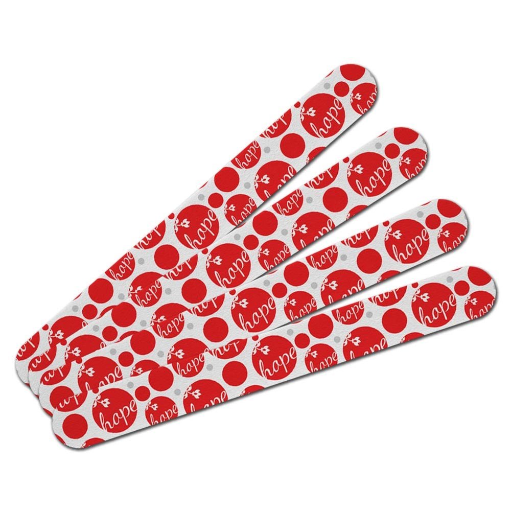 Double-Sided Nail File Emery, Holiday Christmas New Years, Elegant Hope Red