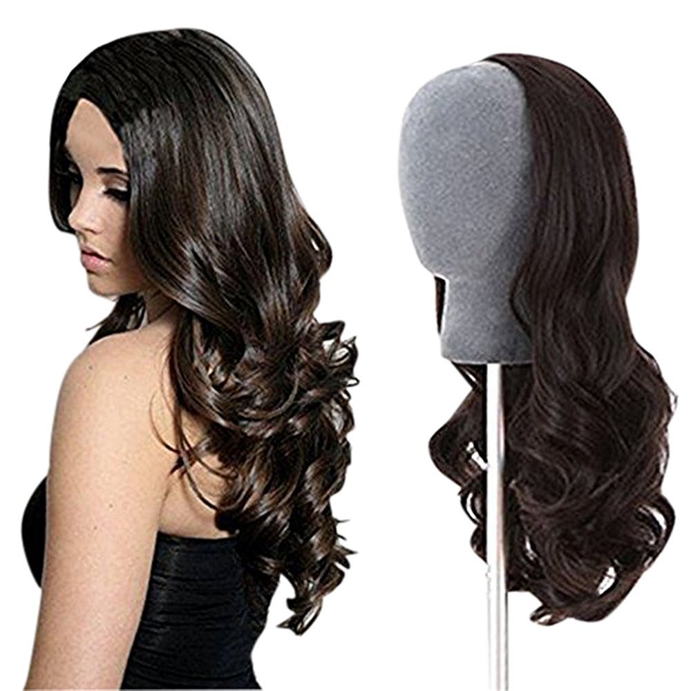 Remeehi 3/4 Half Wig Brazilian Remy Human Hair Wigs Body Wave Clip in None Lace Half Wig(18" 180g 14#)