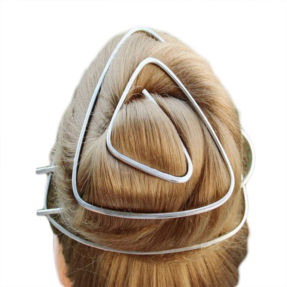 2017 Celtic Silver Triangle Hair Bun Holder Hair Clip Hair Fork Women Gift.