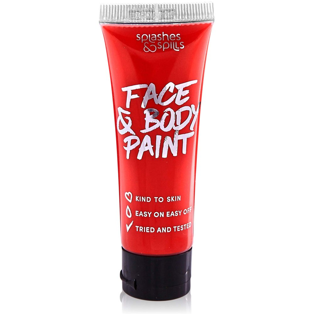 Face and Body Paint Cream, 30ml - Pretend Costume and Dress Up Makeup by Splashes & Spills (Red)