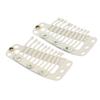 SWACC 100 Pcs U Shape Metailic Snap Clips ins for Hair Extension Hairpiece DIY Snap-Comb Wig Clips with Rubber (White Beige, 10-Teeth 9 Holes) view 4