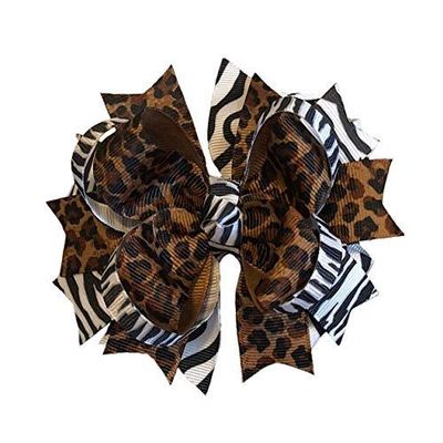 Animal Cheetah Zebra Print Boutique Hair Bow