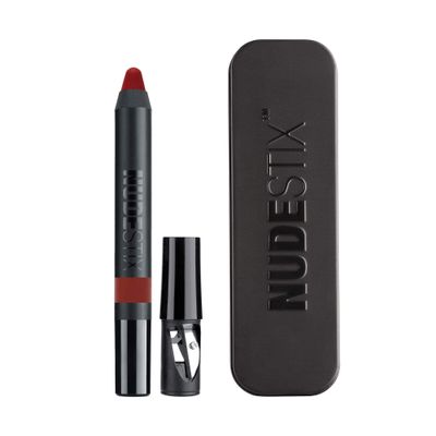 Nudestix Intense Matte Lip + Cheek Pencil 3-in-1 Long-Wear Matte Lipstick, Lip Liner & Blush Stick | Waterproof, Vegan, Preservative-Free | Soft Matte Finish, Shade: Royal