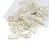 SWACC 100 Pcs U Shape Metailic Snap Clips ins for Hair Extension Hairpiece DIY Snap-Comb Wig Clips with Rubber (White Beige, General U Shape 6 Holes) view 1