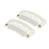 SWACC 100 Pcs U Shape Metailic Snap Clips ins for Hair Extension Hairpiece DIY Snap-Comb Wig Clips with Rubber (White Beige, General U Shape 6 Holes) view 4