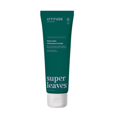 ATTITUDE Body Cream, EWG Verified Moisturizer, Vegan Moisturizing Products For Dry Skin, Dermatologically Tested, White Tea Leaves, 8 Fl Oz