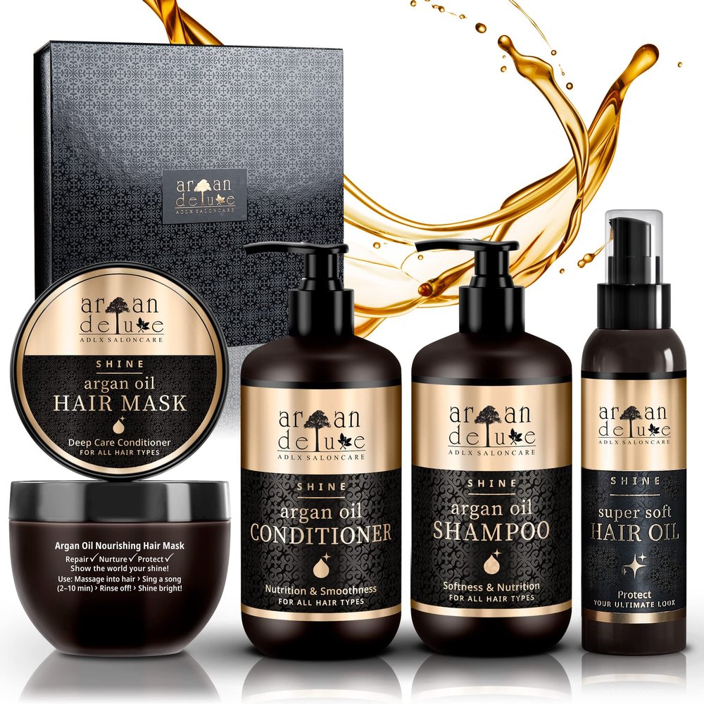 Argan Deluxe Gift Set for Women - luxurious argan oil hair care in professional quality - beauty gift set for mother's day & birthday