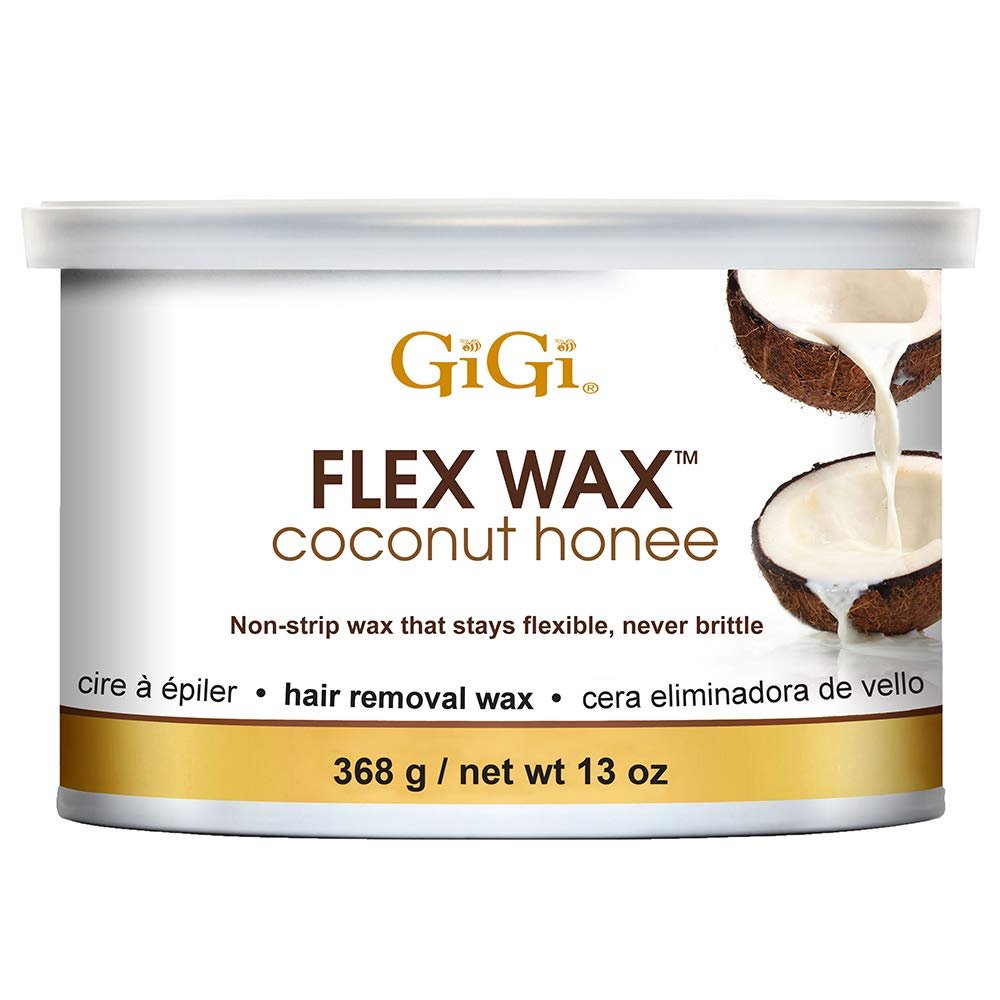GiGi Coconut Honee Flex Hard Wax for Face & Body, Non-Strip Hair Removal Wax, Gentle for Sensitive to Normal Skin, 13 oz, 1 Pack