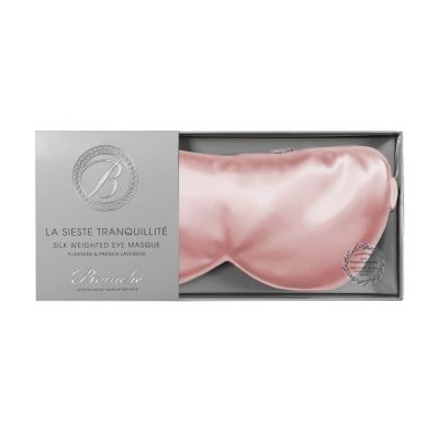 Branche Beauty Silk Eye Mask La Sieste Tranquillit - Stylish 100% 6A Silk 22 Momme Sleep Mask, Eye Cover, Shade Blindfold Sleeping Sleepover Mask for Luxury Sleep in Total Darkness (Blush)