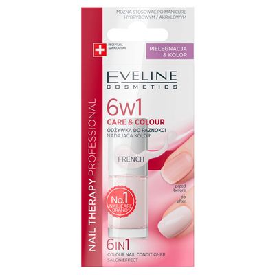 Eveline Nail Conditioner Care & Color 6 IN 1 - French, 5 ml