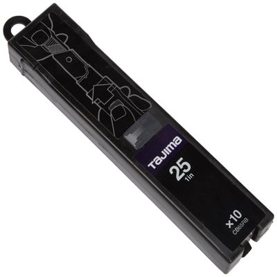 Tajima CB65RB" Razor Black Spare Blades, 25 mm, Set of 10 Pieces