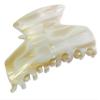 French Amie Chic Ivory Handmade Celluloid Large 3" Jaw Hair Claw Clip Clamp Clutcher Fashion Durable and Styling Hair Accessories for Women Strong Hold No Slip Grip, Made in France view 1