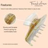 French Amie Chic Ivory Handmade Celluloid Large 3" Jaw Hair Claw Clip Clamp Clutcher Fashion Durable and Styling Hair Accessories for Women Strong Hold No Slip Grip, Made in France view 3