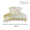 French Amie Chic Ivory Handmade Celluloid Large 3" Jaw Hair Claw Clip Clamp Clutcher Fashion Durable and Styling Hair Accessories for Women Strong Hold No Slip Grip, Made in France view 4