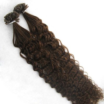 Remeehi 100s 1g/s Brazilian Virgin Fusion Hair Extensions Deep Curly Human Real Hair Keratin Nail U Tip Hair Extension(24" 33#)