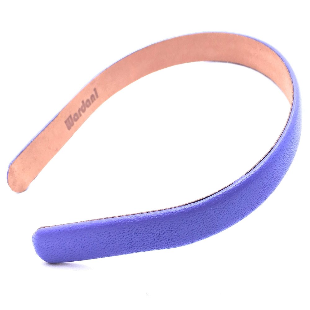 1.5 CM wide lambskin leather headband, handmade in USA comfortable all day hold (Lt-Purple)