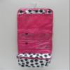 25" Women's Hanging Cosmetic Bag (Black Dots With Pink Trim) view 1