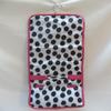 25" Women's Hanging Cosmetic Bag (Black Dots With Pink Trim) view 2