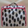 25" Women's Hanging Cosmetic Bag (Black Dots With Pink Trim) view 3