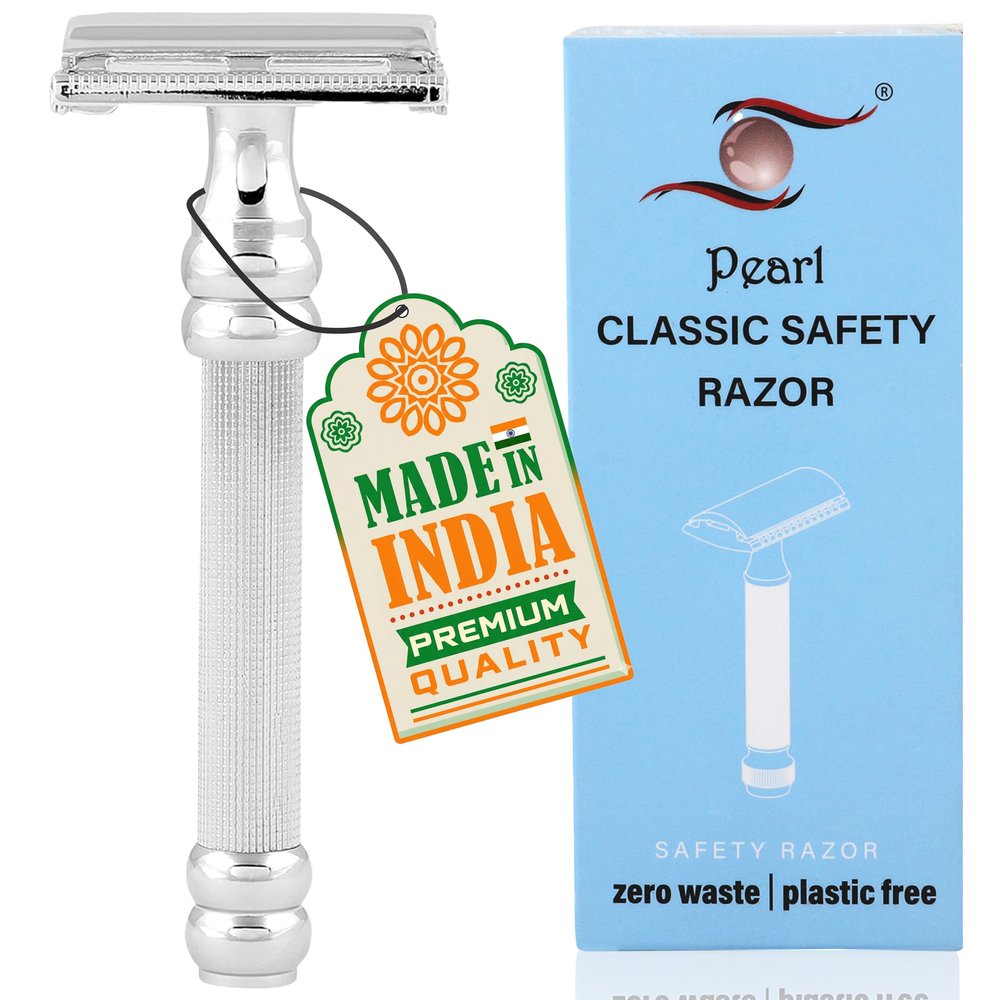 Pearl Double Edge Butterfly Safety Razor (Chrome)