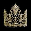 #12539G Navette Crowned Heart Tiara - Gold Plated view 1