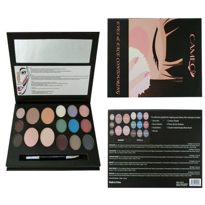Cameo Cosmetics Eyes and Face Contouring Kit, Light Colors, A 3 Palettes in One Makeup Kit With 16 Bestselling Shades, Step by Step Instructions Included