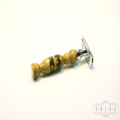American Walnut Safety Razor with Steampunk Inlay