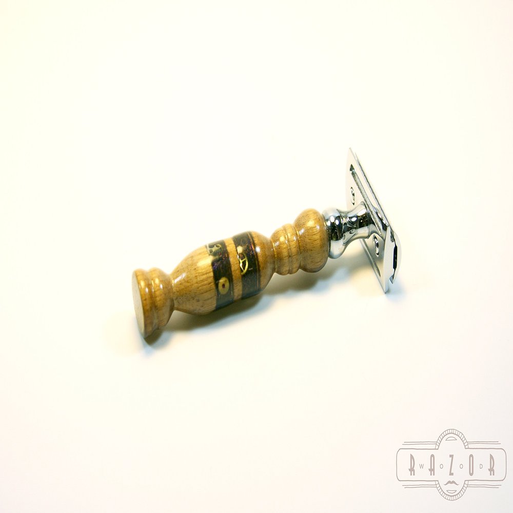 American Walnut Safety Razor with Steampunk Inlay