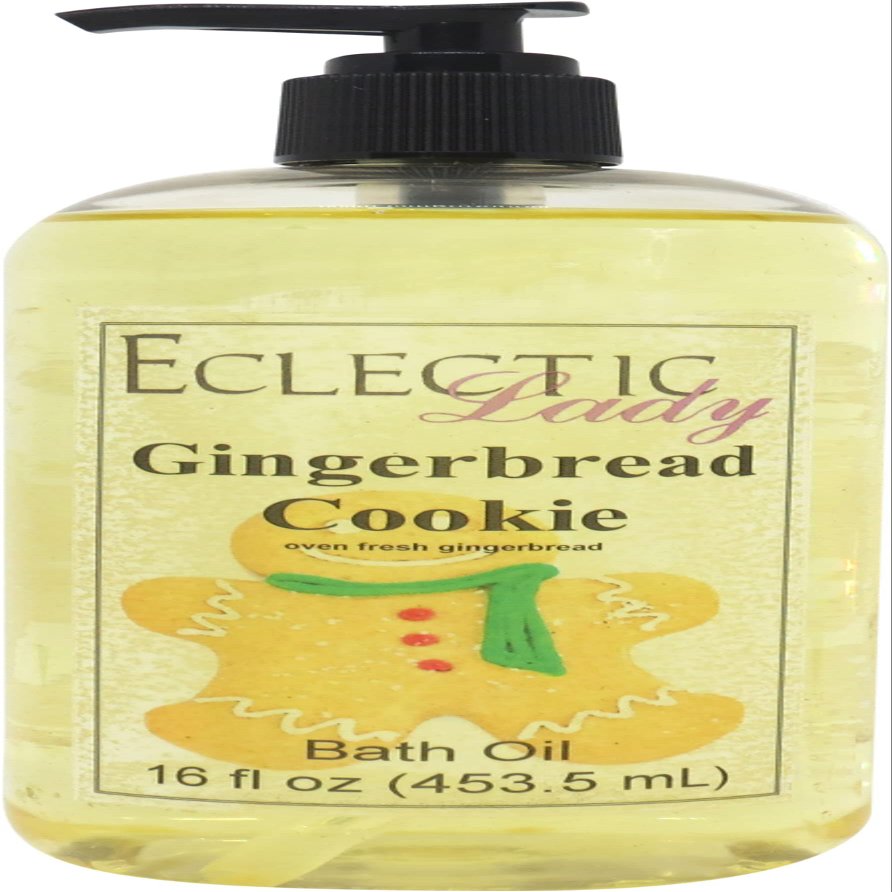 Gingerbread Cookie Bath Oil, Scented Body Oil, Relaxing, 16 oz
