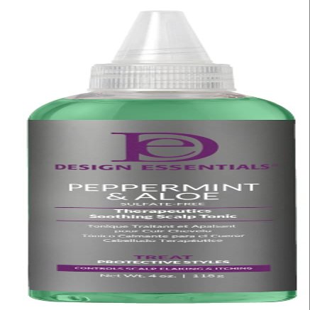 Design Essentials Peppermint & Aloe Soothing Scalp Tonic, No-Rinse Scalp Refresher for Braids, Locs, Wigs & Weaves, 4 oz (Pack of 1)