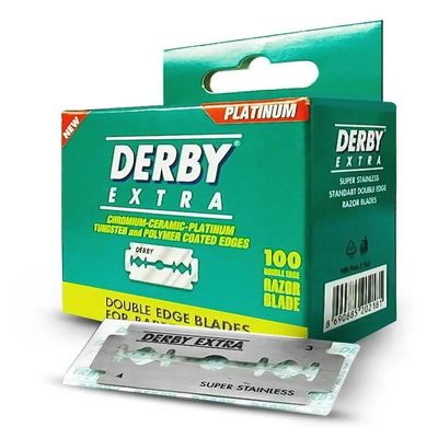 Derby Extra Double Edge Safety Razor Blades - Pack of 100 Blades