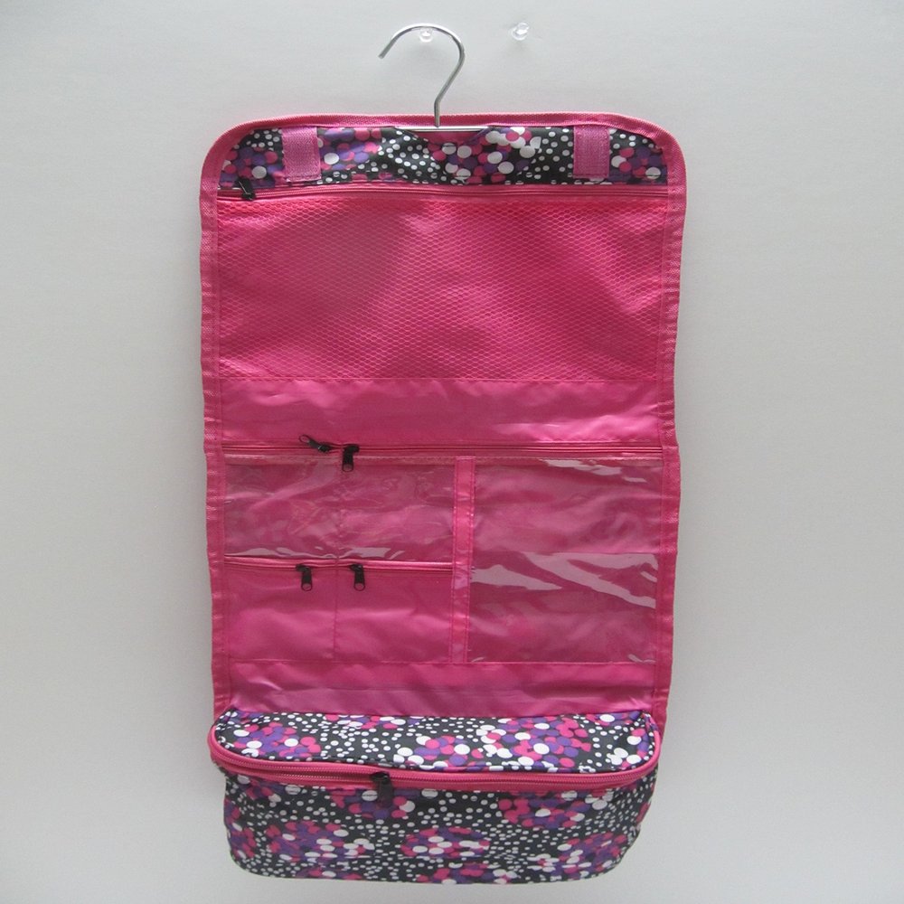 25" Women's Hanging Cosmetic Bag - Purple Dots