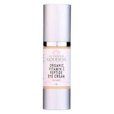 Glimmer Goddess Organic Peptide Eye Serum with Vitamin C  Hydrating & Revitalizing, 1 oz